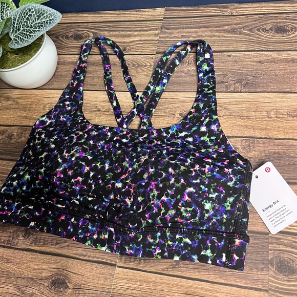 Lululemon Energy Bra Luxtreme NWT Size 4 Black Blue SMMI *Limited Edition* - Picture 2 of 14